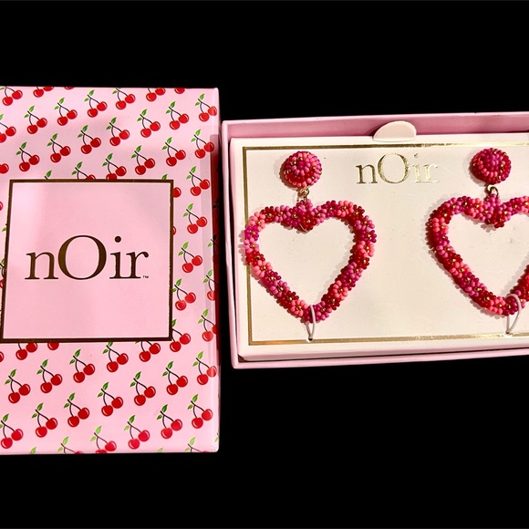 nOir Jewelry Jewelry - Cherry Pink Heart Earrings